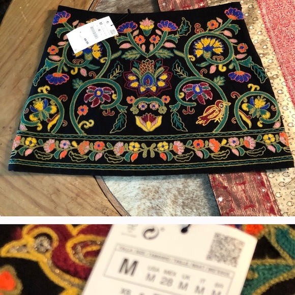 NWOT Zara Embroidered Skirt - Picture 4 of 4